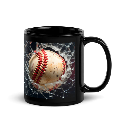 3D Play Ball Baseball Mug Black