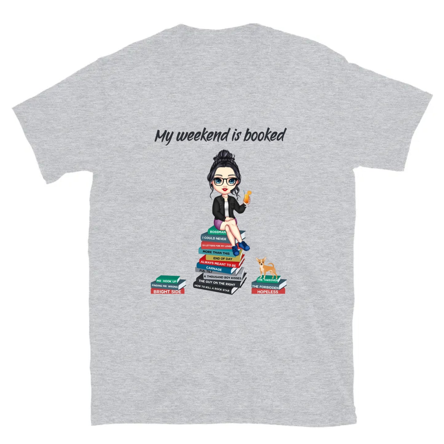 Personalized Book & Cat or Dog Lovers T-Shirt