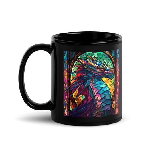 Dragon Stained Glass Glossy Mug - Kindle Crack