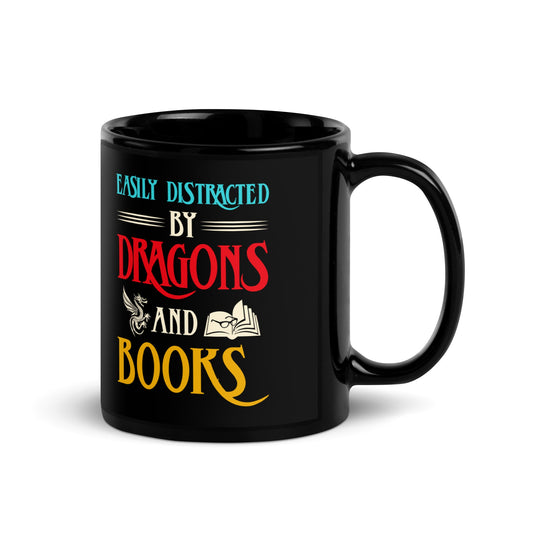 Easily Distracted by Books and Dragons Mug - Kindle Crack