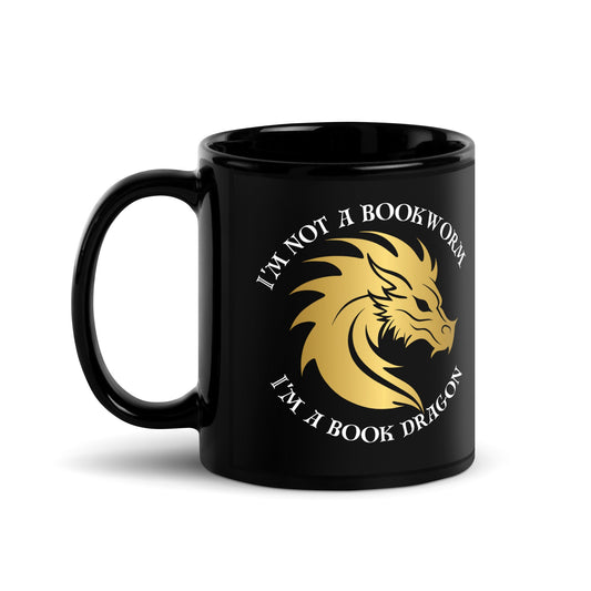 I'm a Book Dragon Black Mug - Kindle Crack
