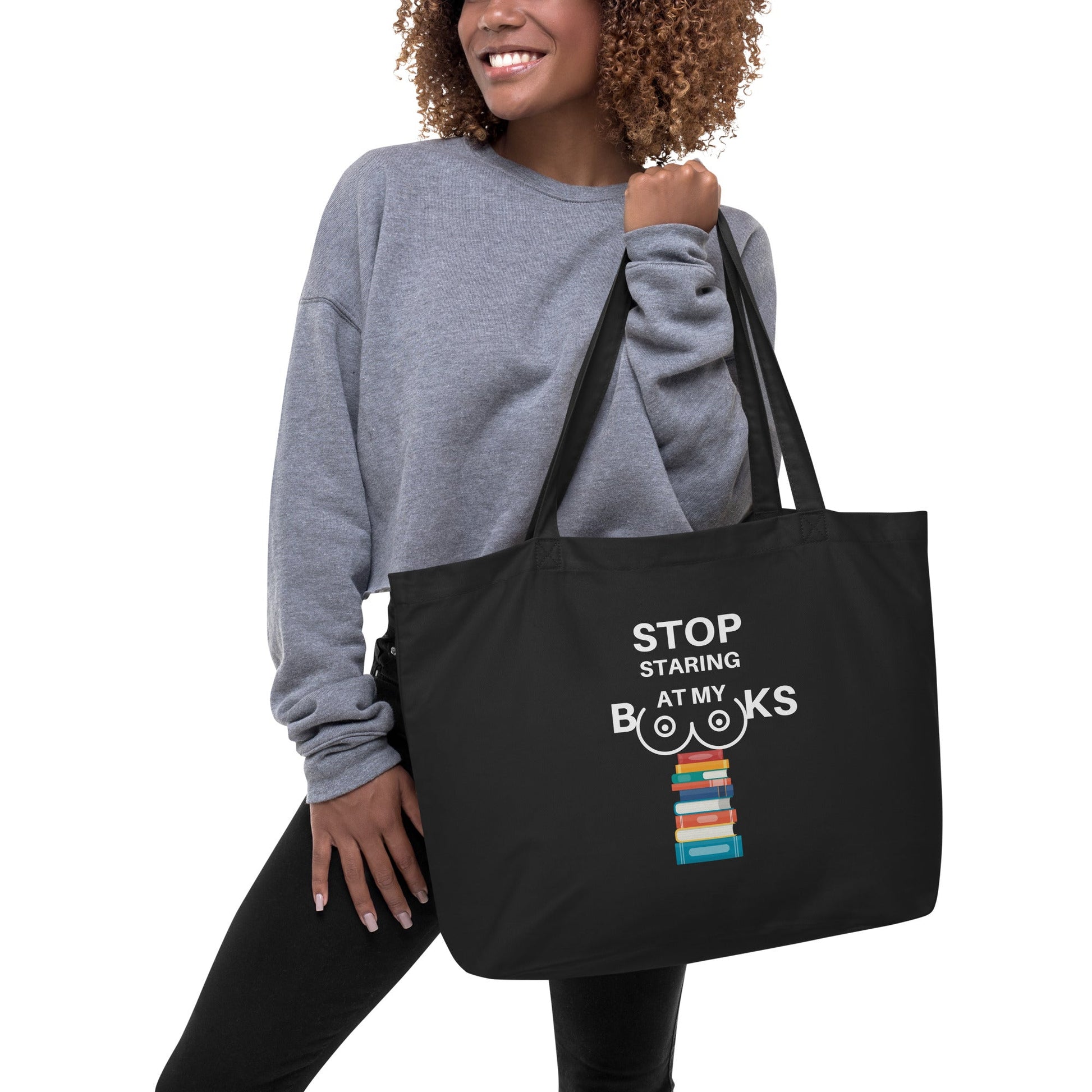 Stop Staring At My B00ks Tote Bag - Kindle Crack