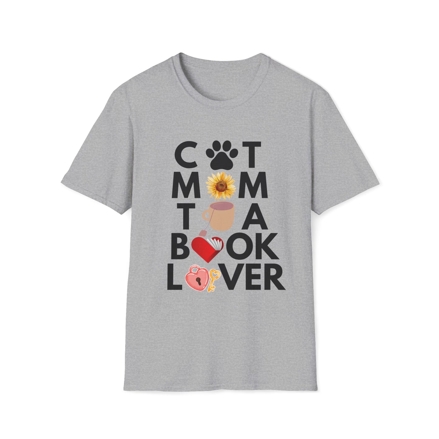 Cat Mom Book Tea Lover T-shirt