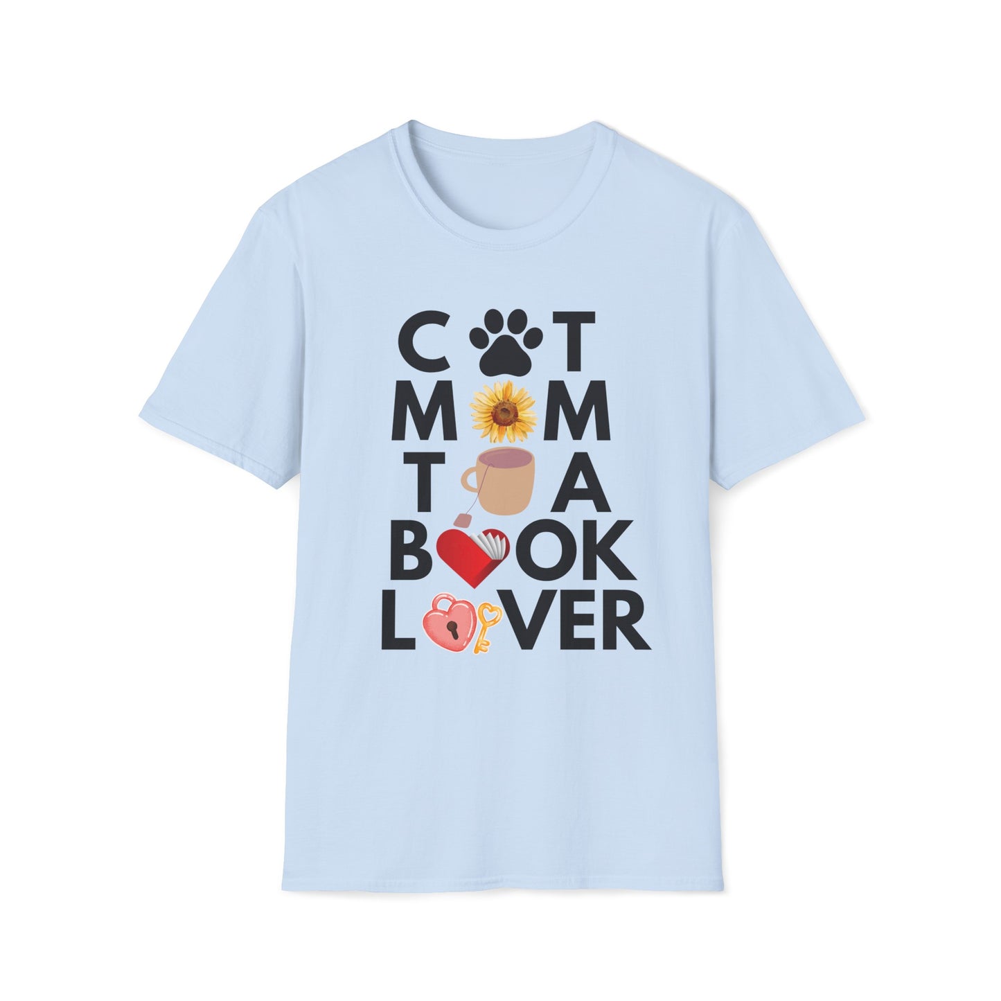 Cat Mom Book Tea Lover T-shirt