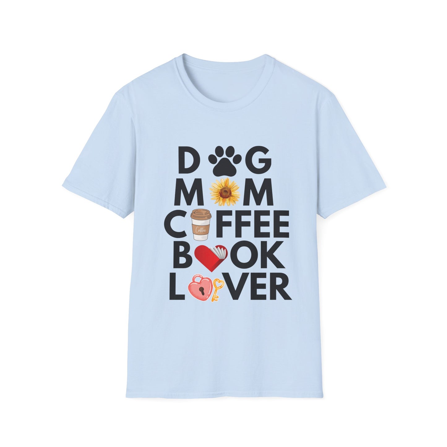 Dog Mom Coffee Book Lover T-Shirt