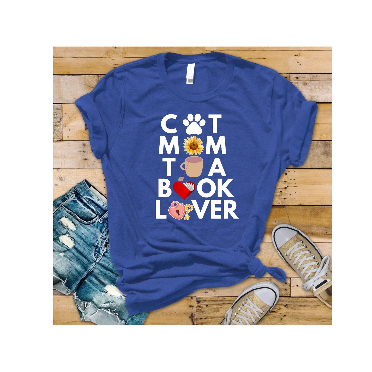 Cat Tea Book Mom T - shirt 2 - Kindle Crack