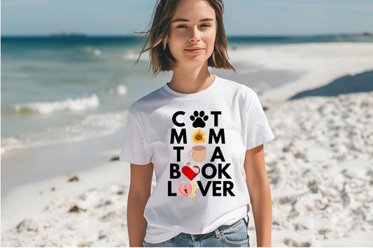 Cat Tea Mom Books T - shirt - Kindle Crack