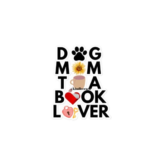 Dog Mom Book Coffee Lover Sticker - Kindle Crack