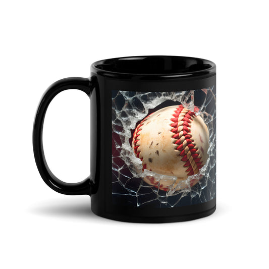 3D Play Ball Baseball Mug Black