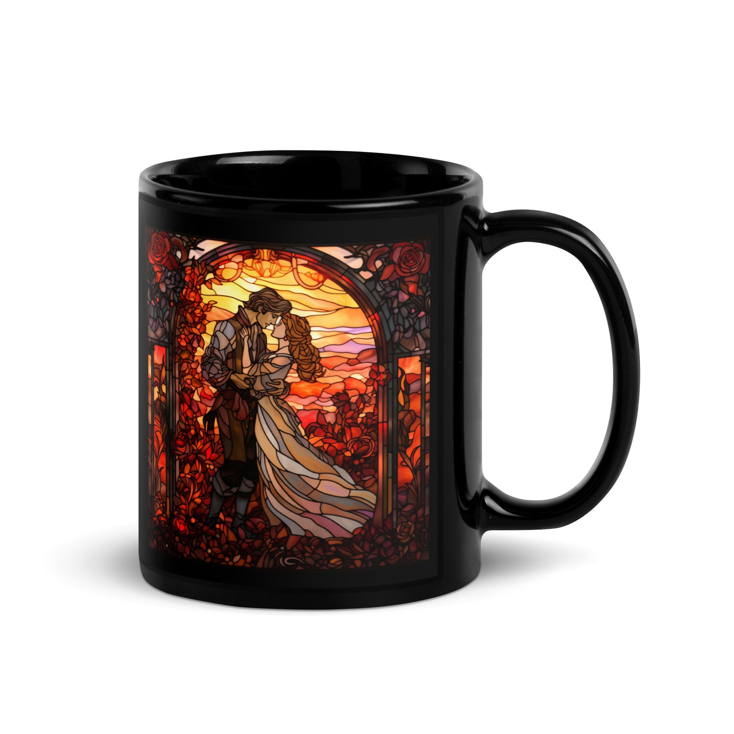 Fairy Tale Wedding Stained Glass Book Mug