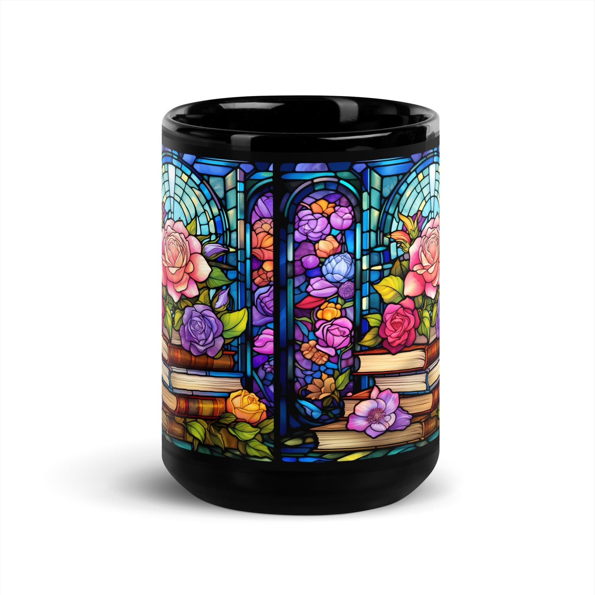 Stained Glass Books and Flowers Mug - Kindle Crack