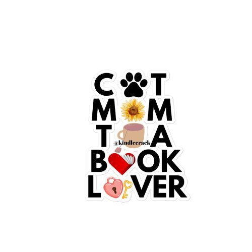 Cat Mom Tea Book Sticker - Kindle Crack