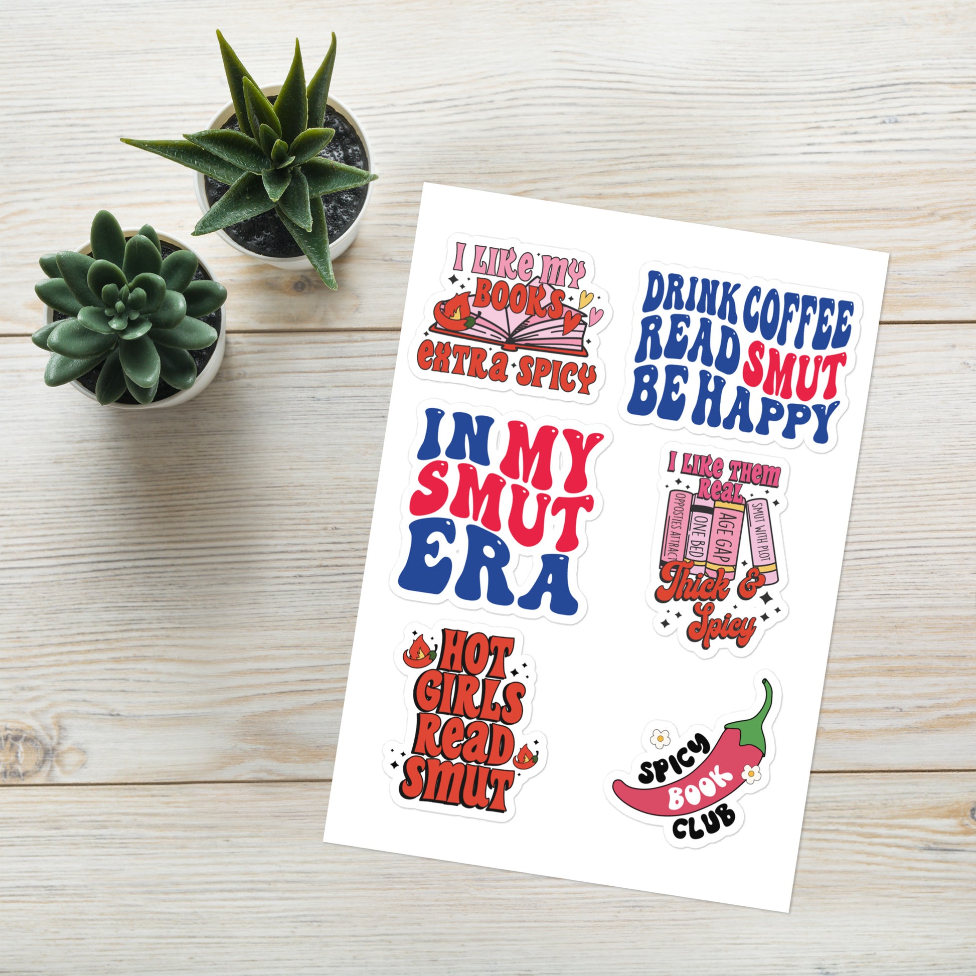 Spicy Bookish Sticker Sheet #5 - Kindle Crack