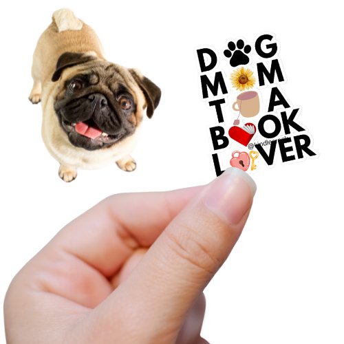 Dog Mom Book Tea Lover Sticker - Kindle Crack