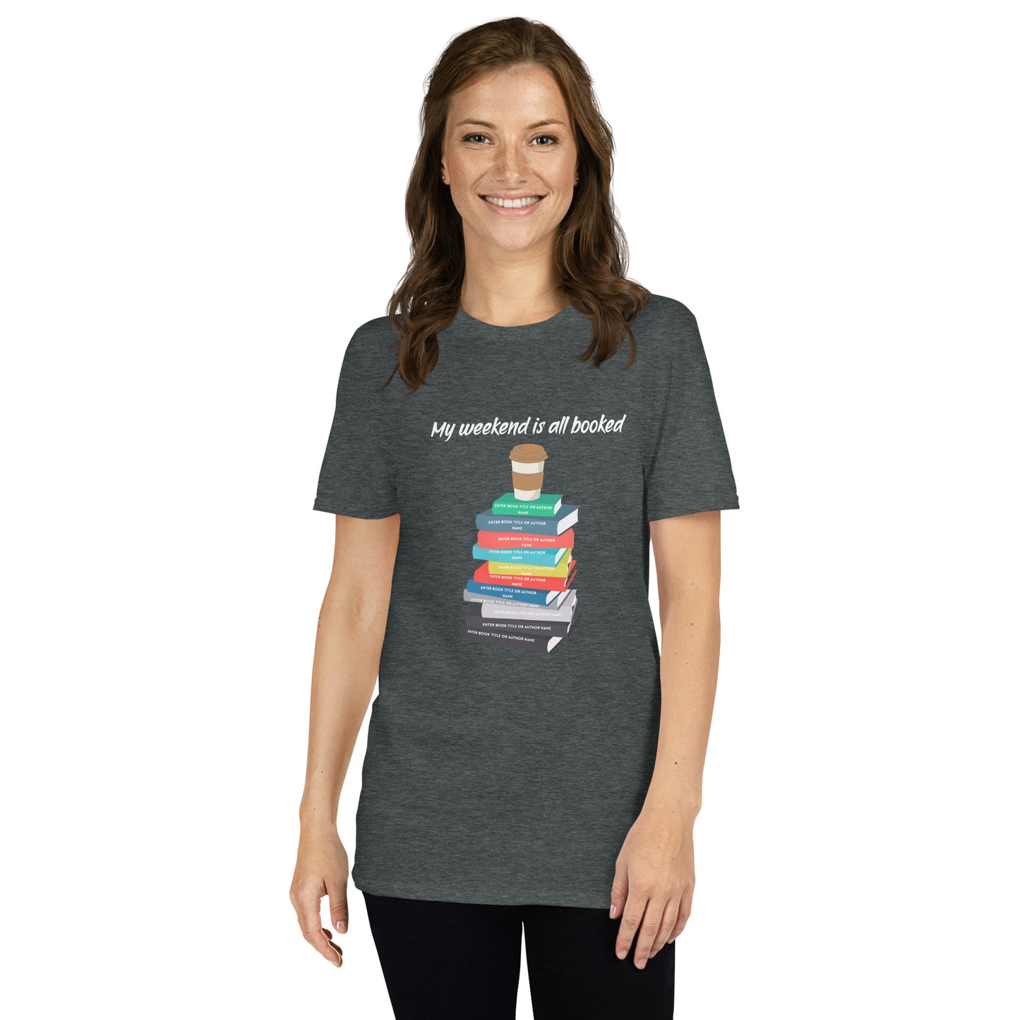 Personalized Book Stack T-Shirt - Add your own books/authors