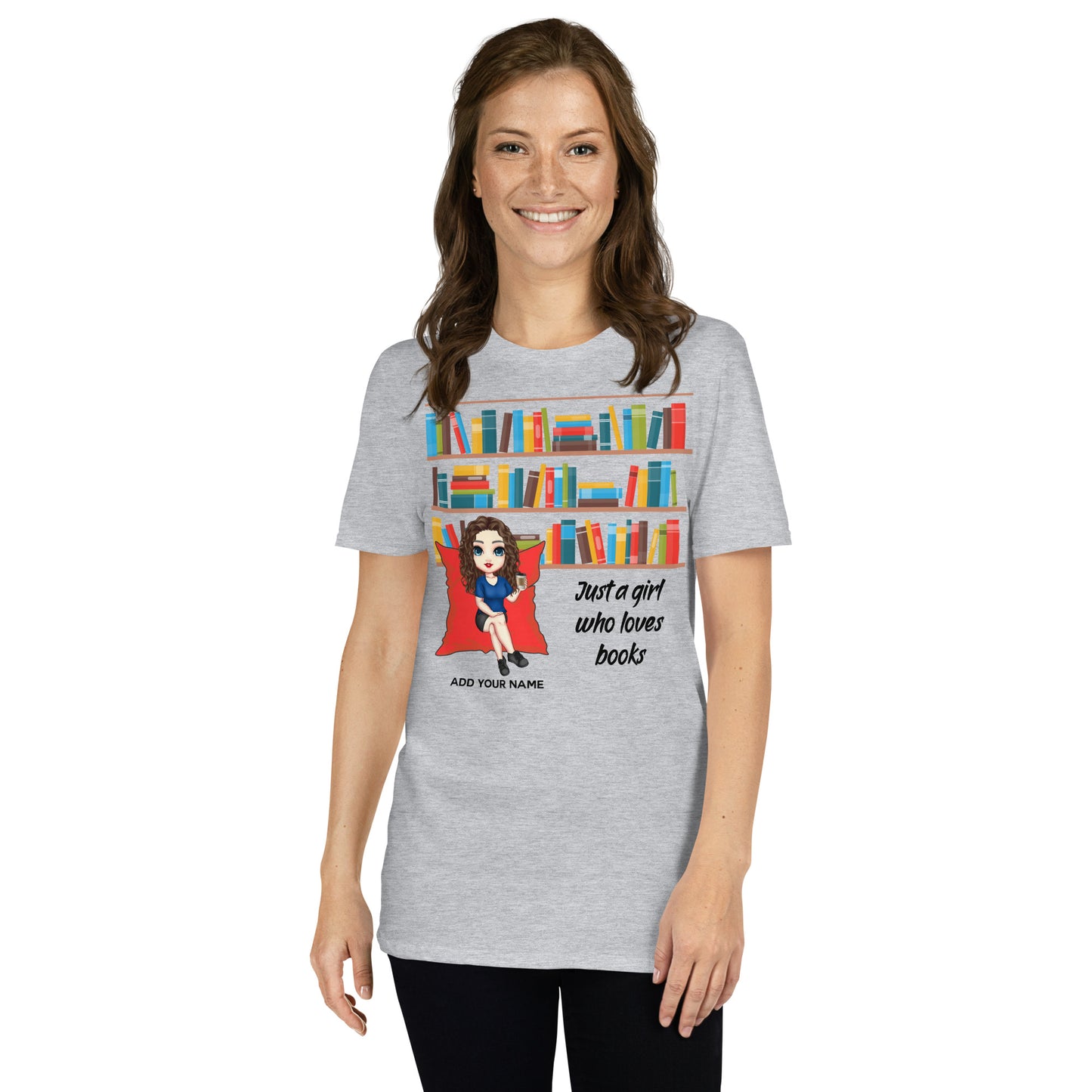 Personalized Just a Girl Who Loves Books T-shirt