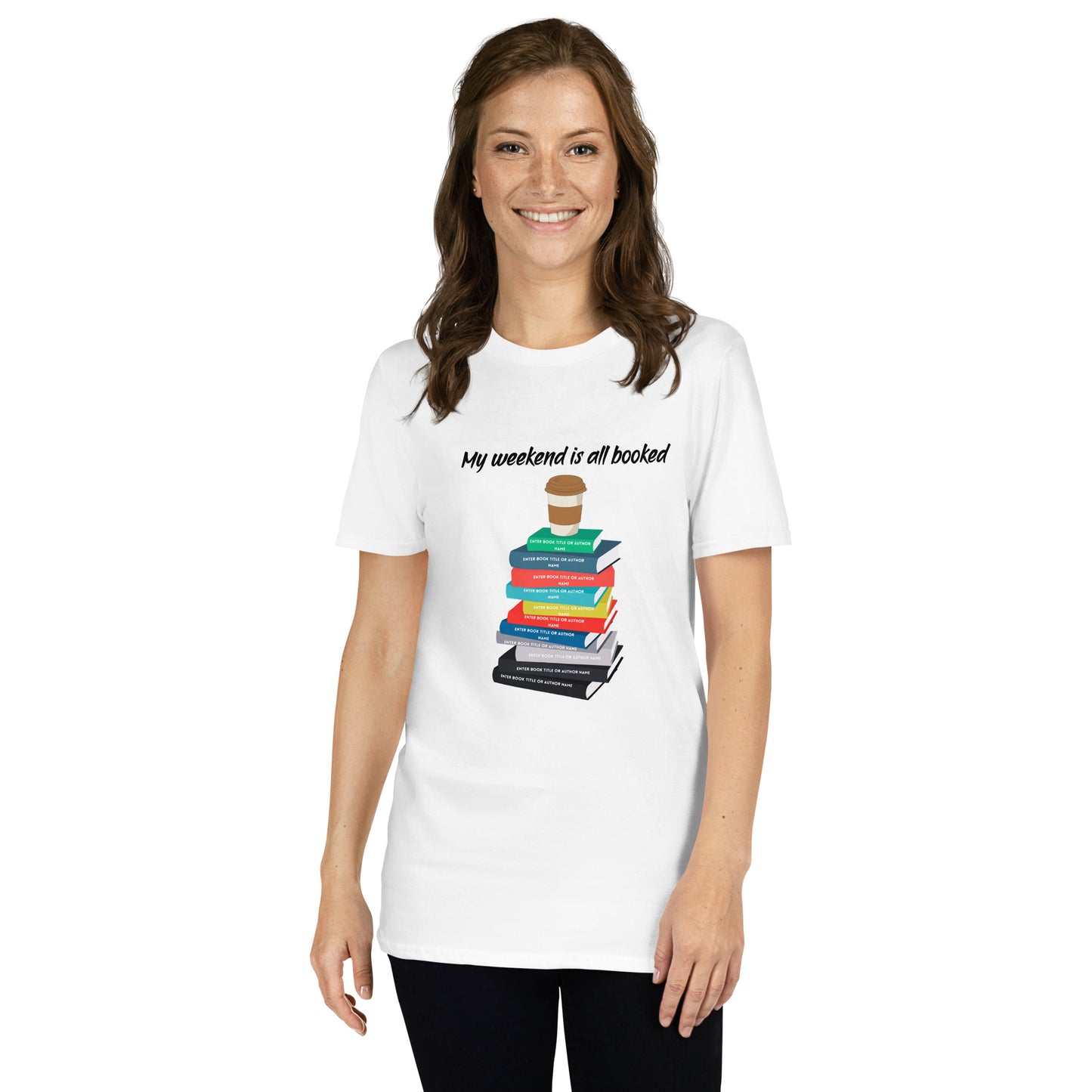 Personalized Book Stack T-Shirt - Add your own books/authors