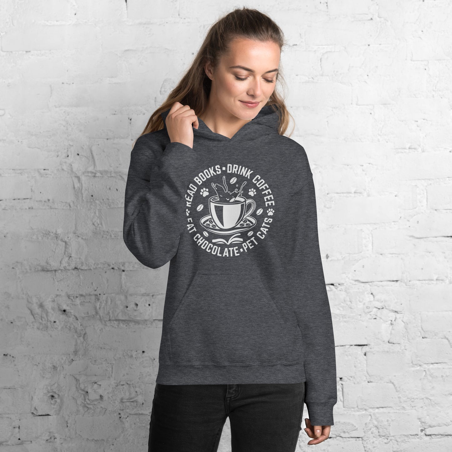 Books Chocolate Coffee Cats Unisex Hoodie