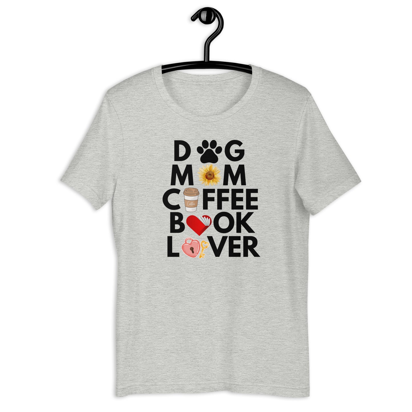 Dog Mom Book Coffee Lover T-shirt