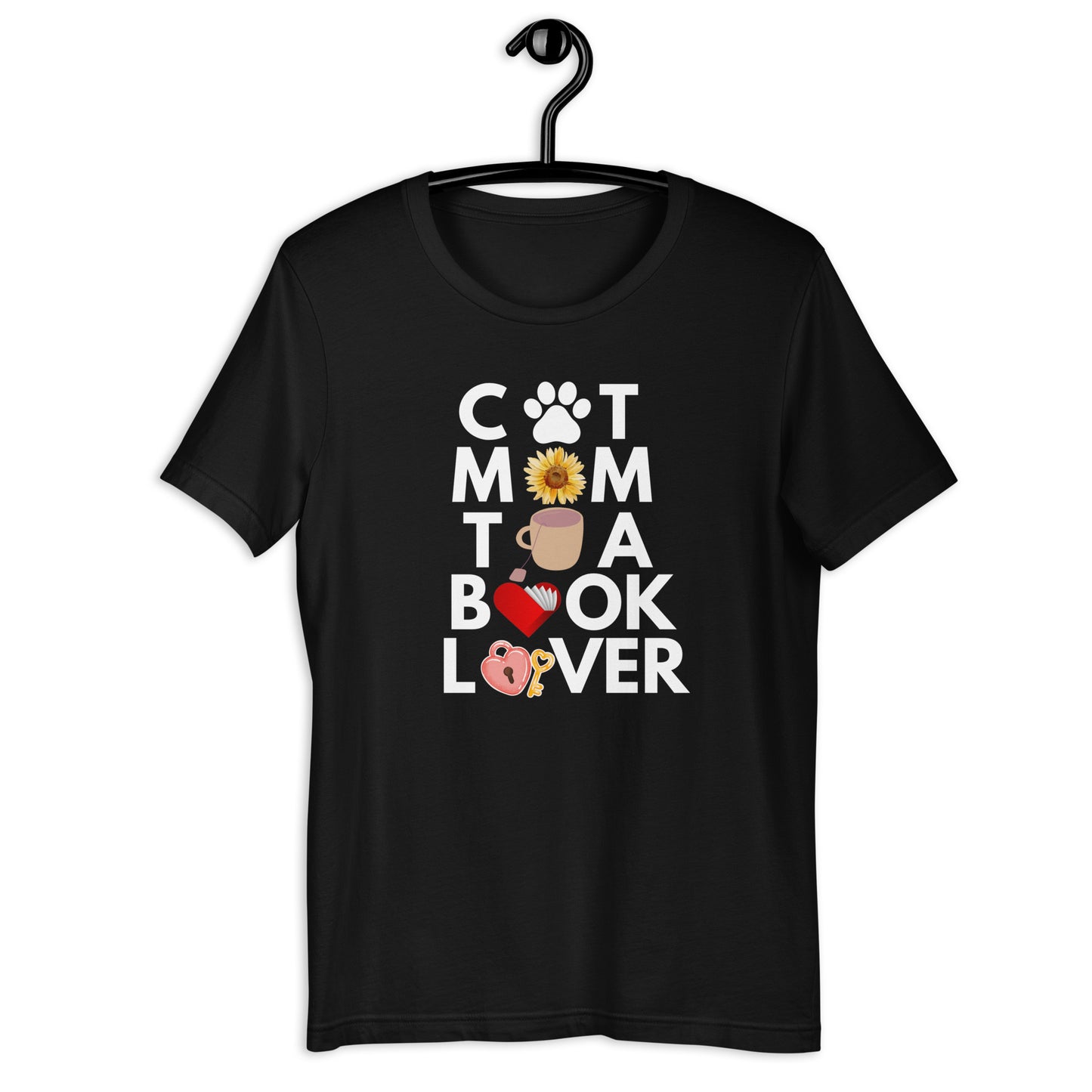 Cat Tea Book Mom T-shirt