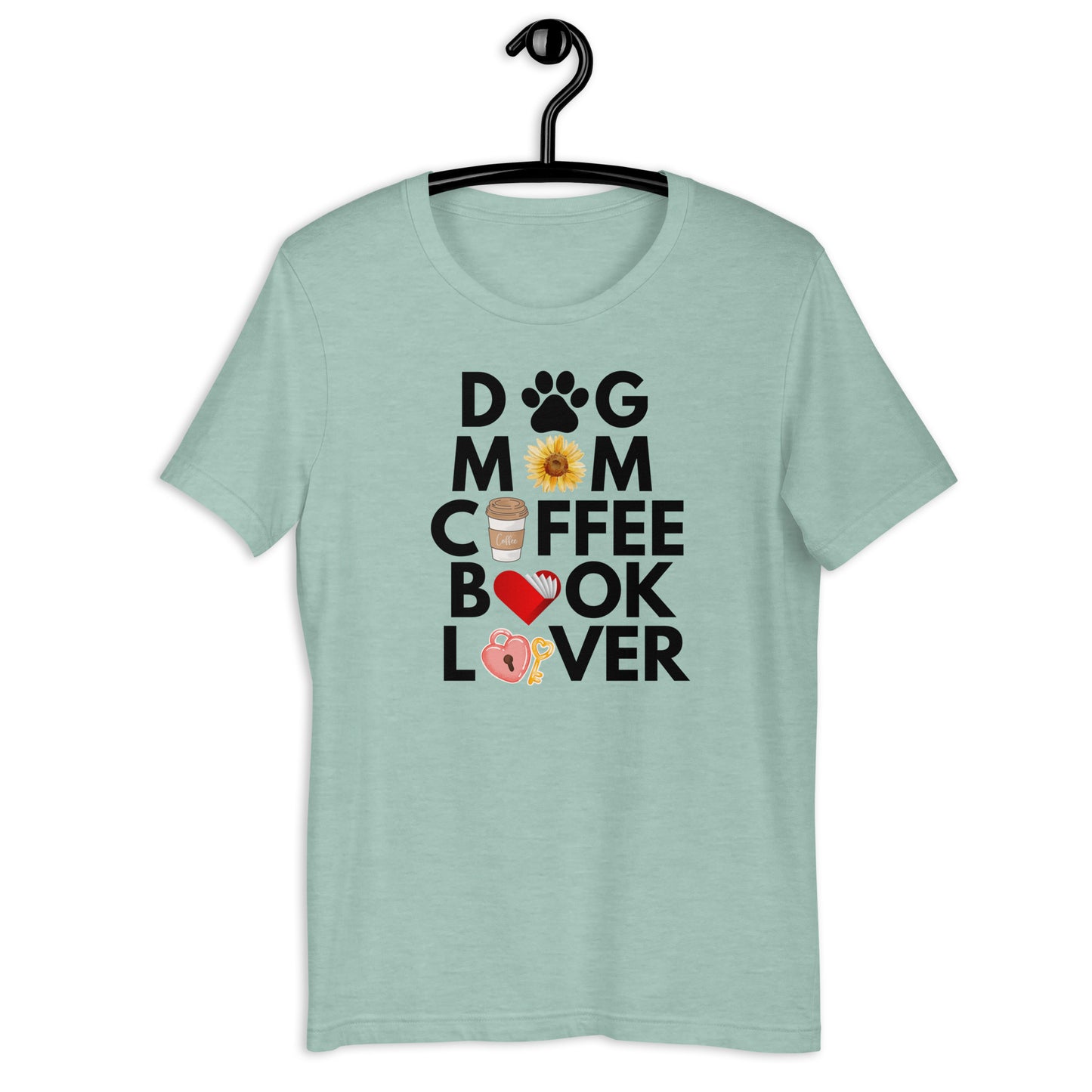 Dog Mom Book Coffee Lover T-shirt