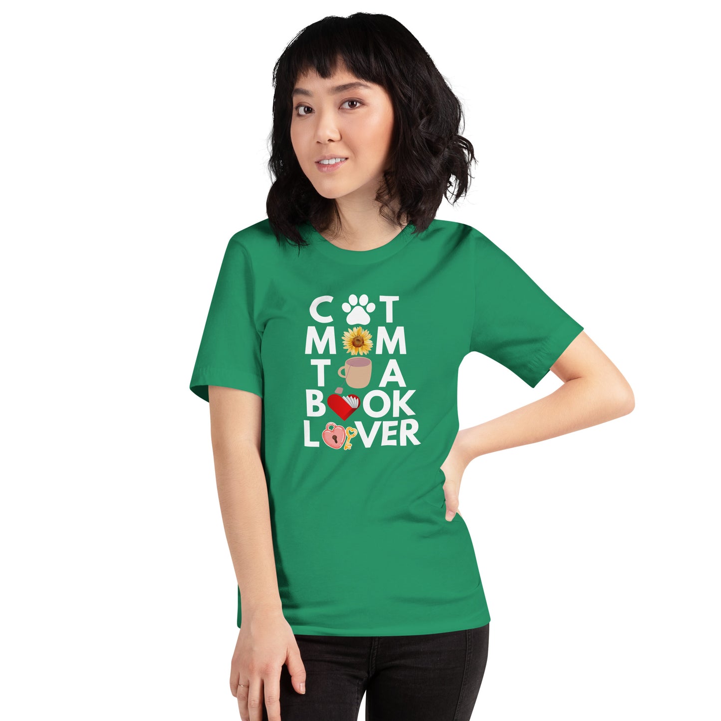 Cat Tea Book Mom T-shirt