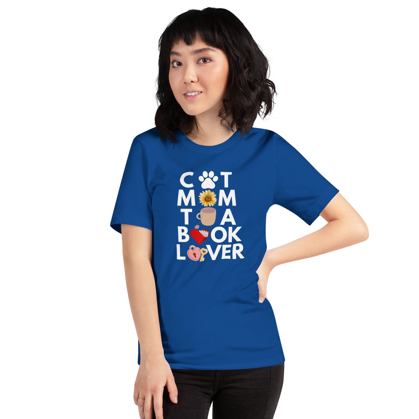 Cat Tea Book Mom T-shirt