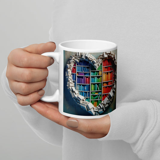 3D Books & Hearts Mug - Kindle Crack