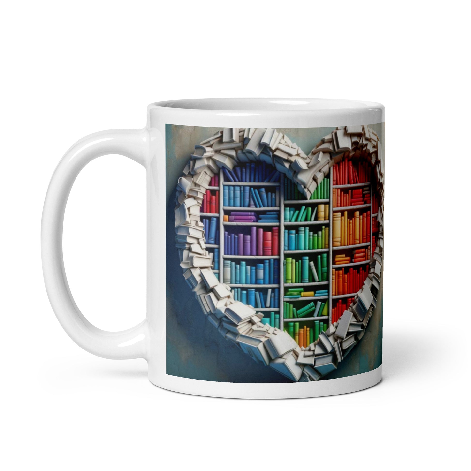 3D Books & Hearts Mug - Kindle Crack