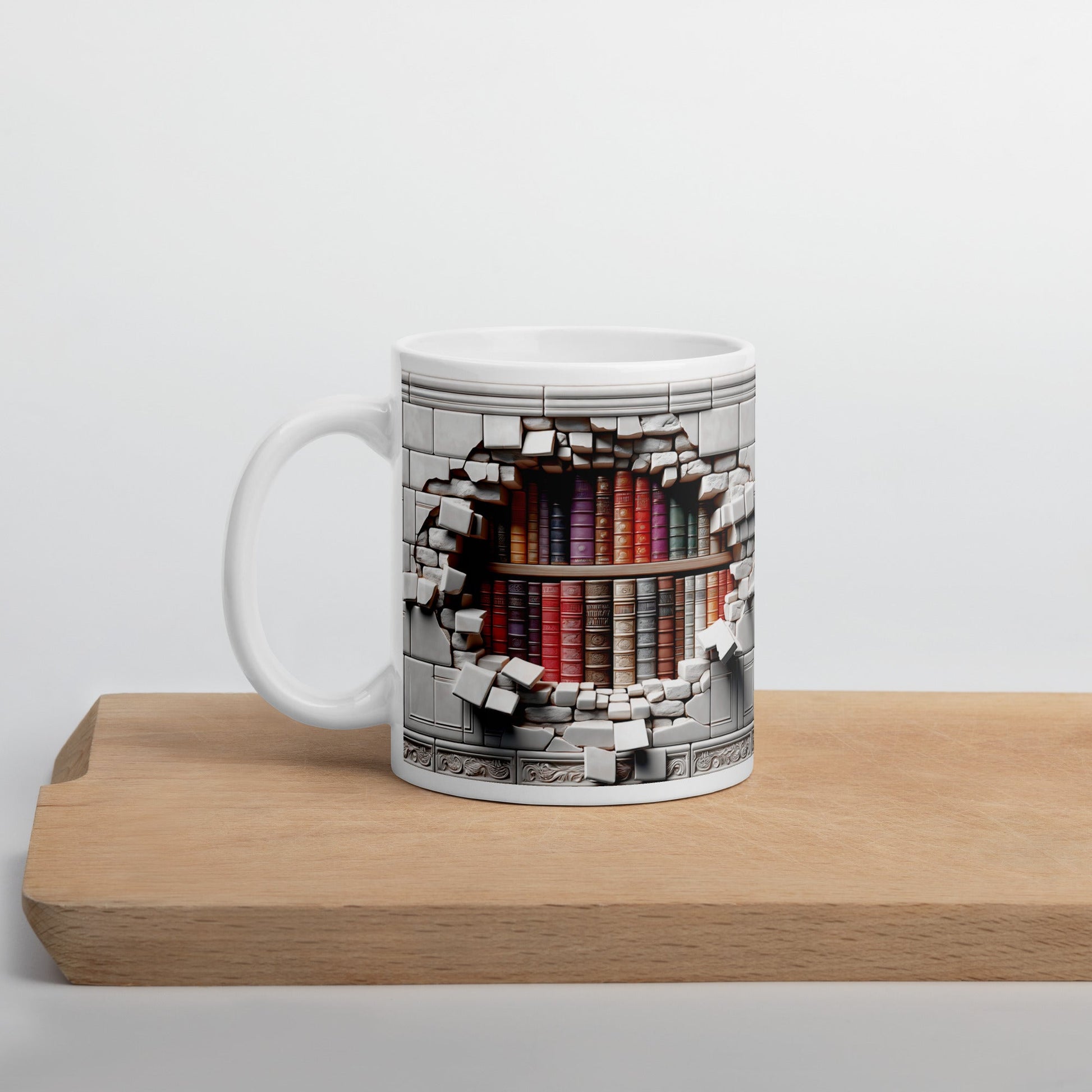 3D Book Brick Wall Mug - Kindle Crack