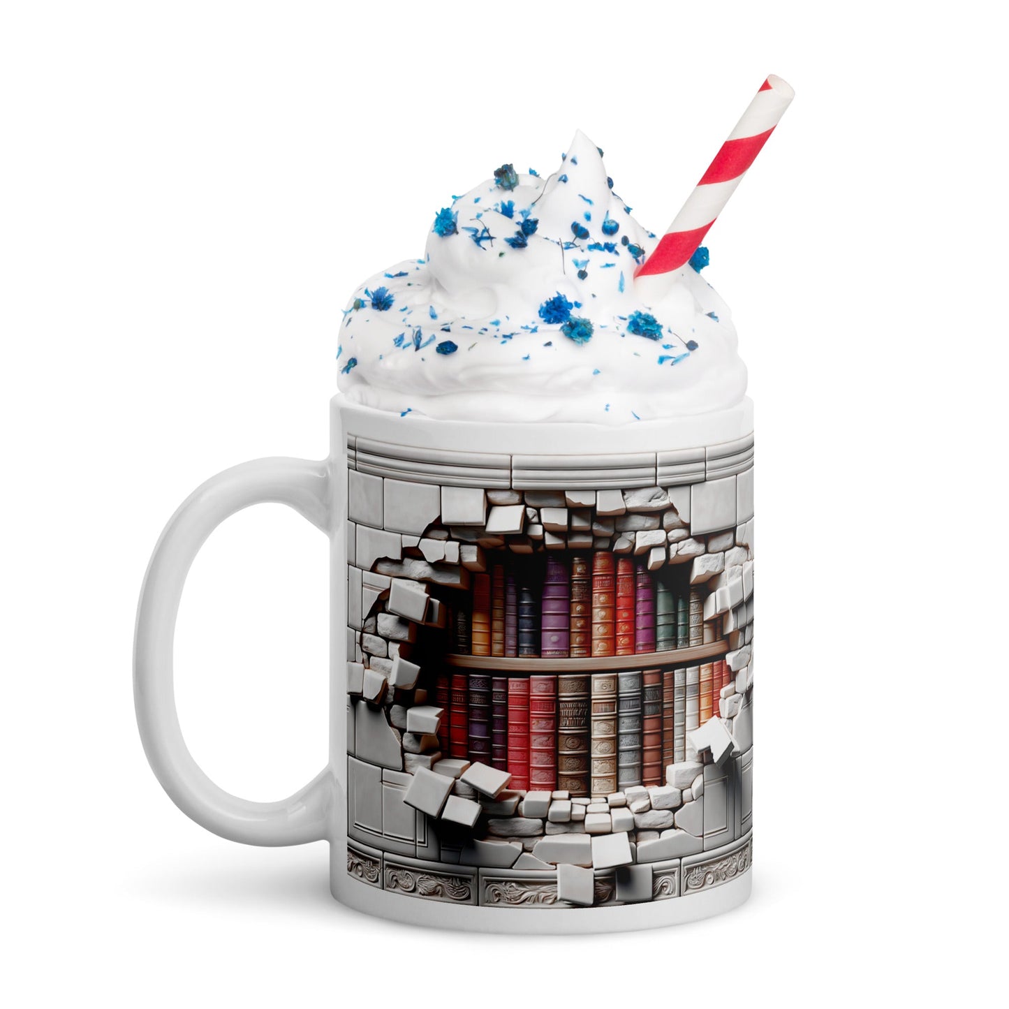 3D Book Brick Wall Mug - Kindle Crack