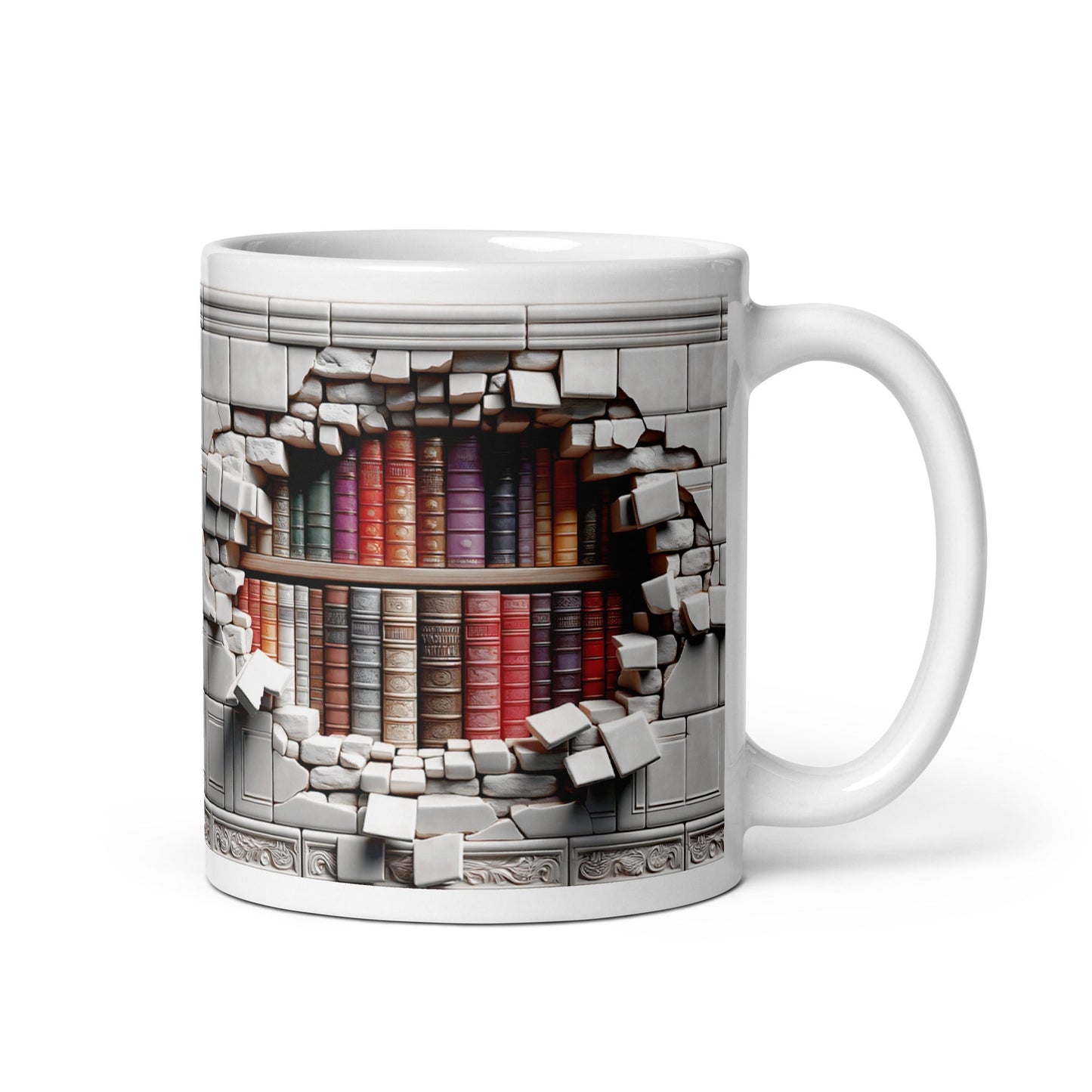 3D Book Brick Wall Mug - Kindle Crack