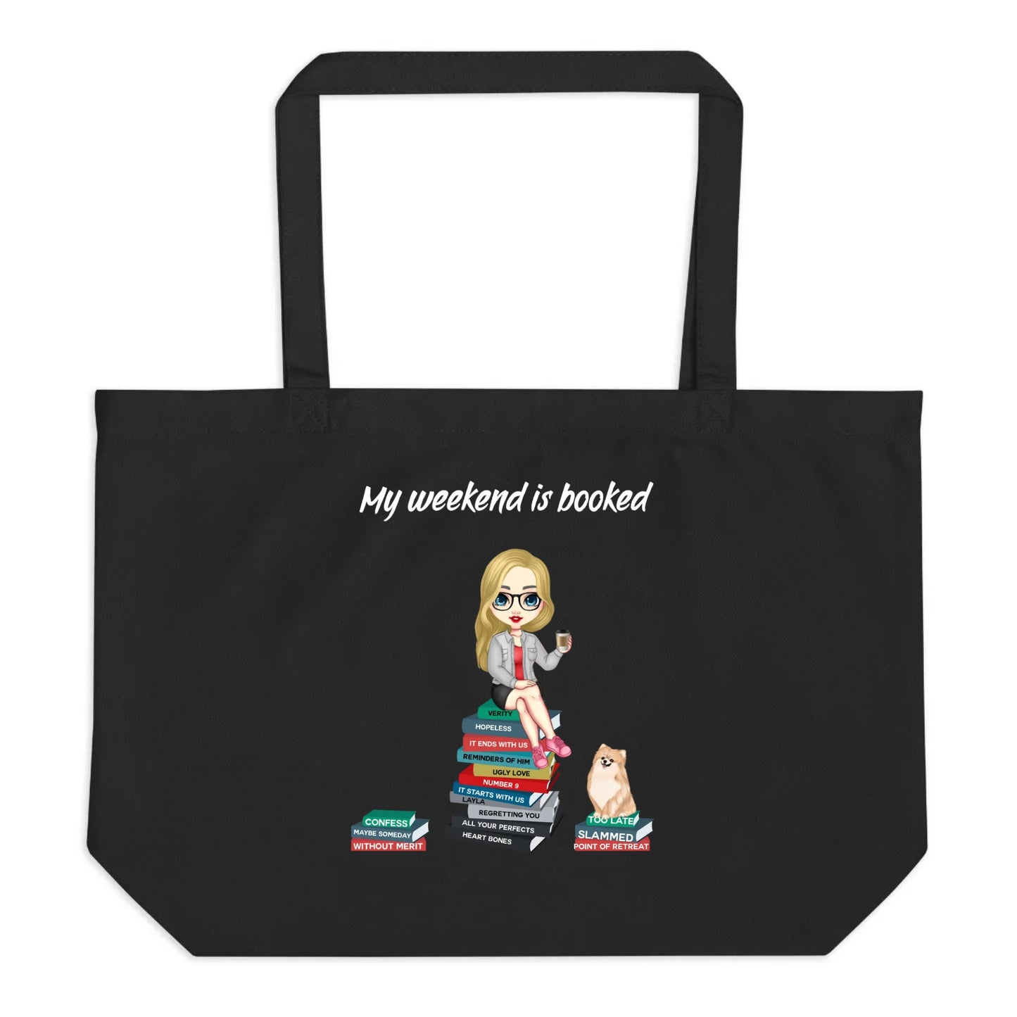 Personalized Book Tote & Add Your Cat or Dog