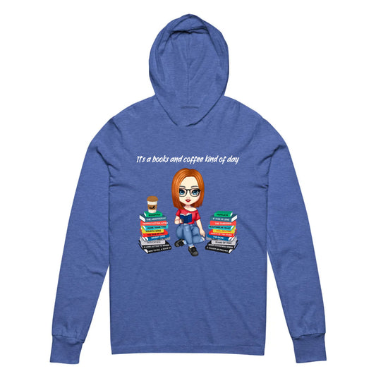 Personalized Books & Coffee Day Long Sleeve Hoodie T-Shirt