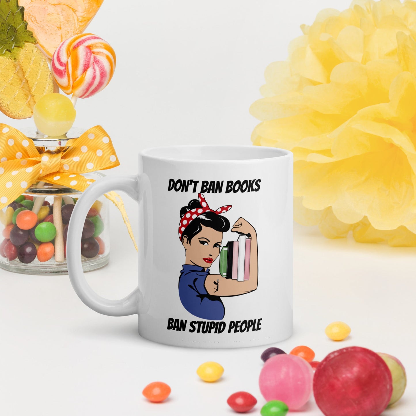 Don't Ban Books Ban Stupid People Mug - Kindle Crack