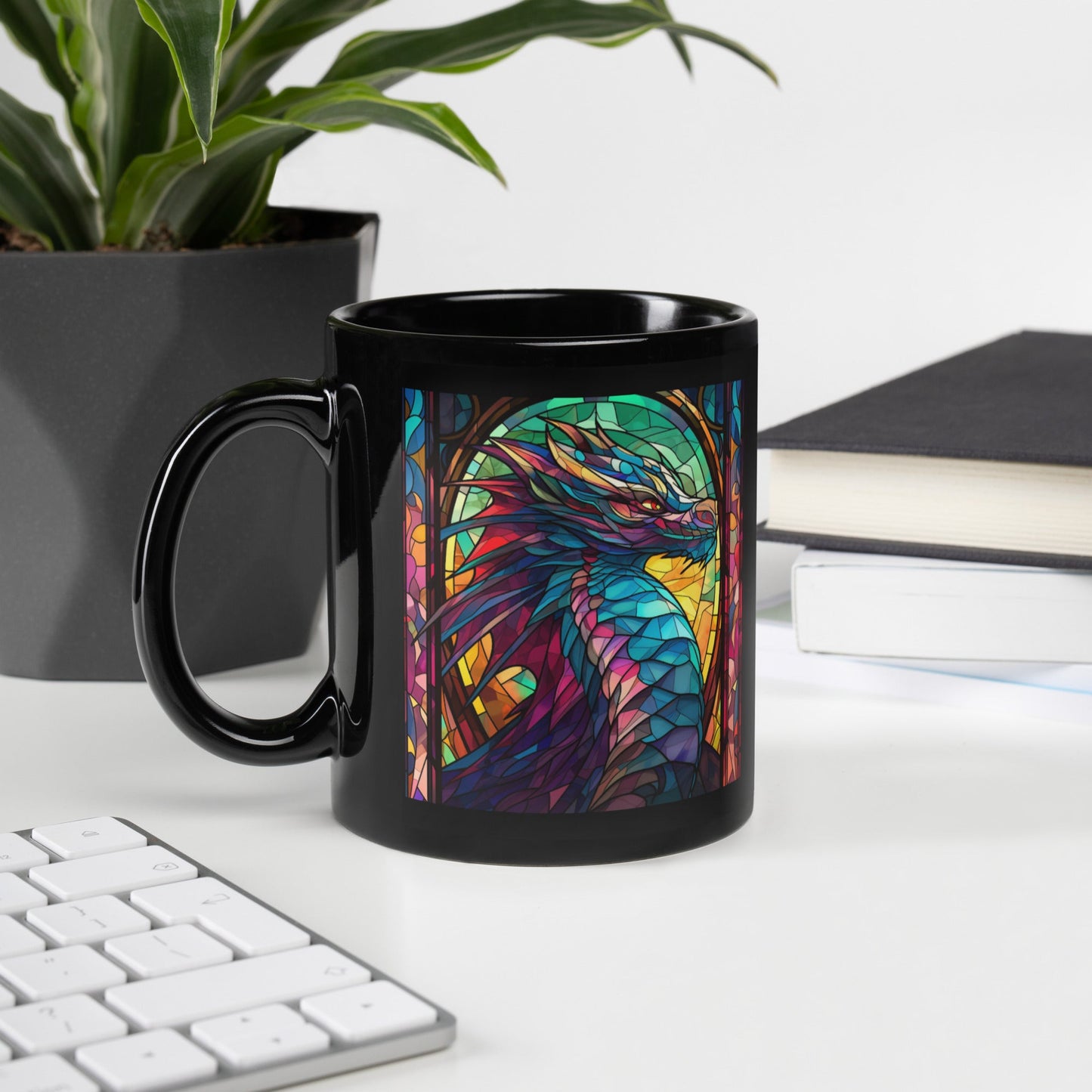 Dragon Stained Glass Glossy Mug - Kindle Crack