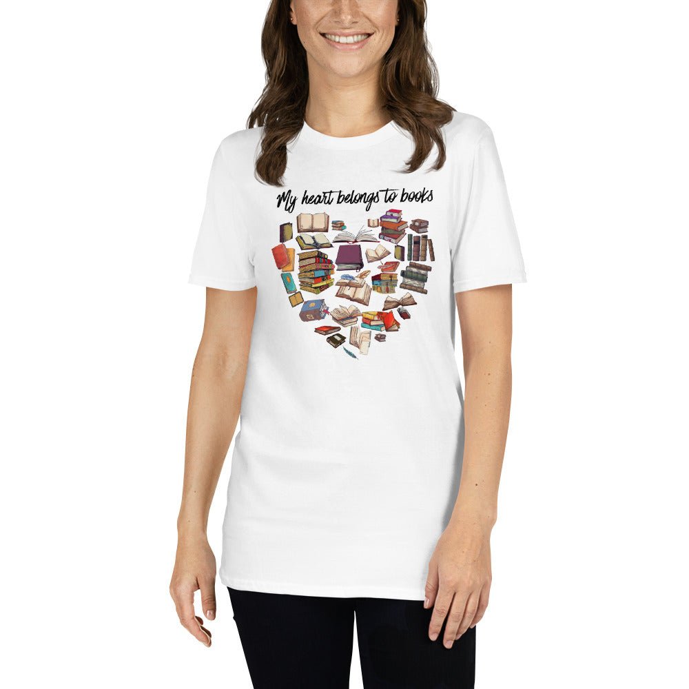 My Heart Belongs To Books T-Shirt - Kindle Crack