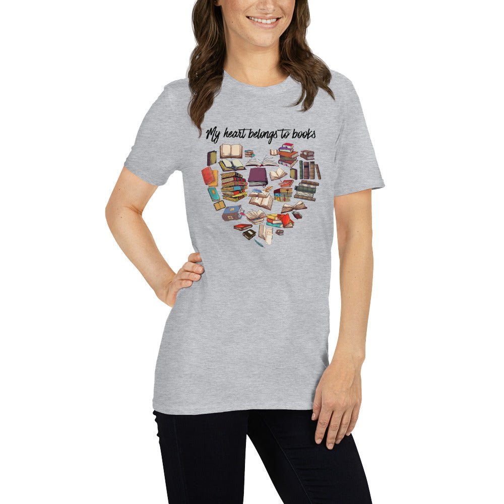 My Heart Belongs To Books T-Shirt - Kindle Crack