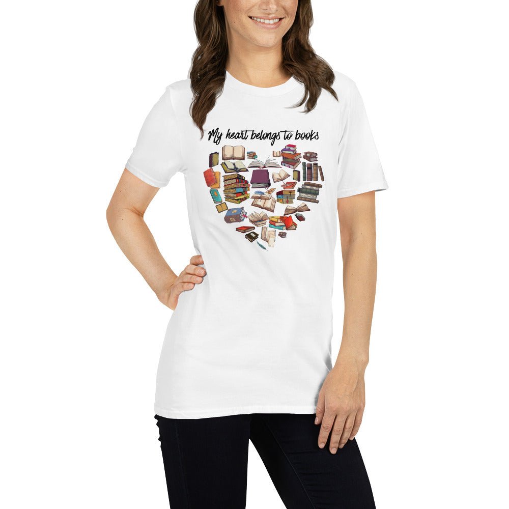 My Heart Belongs To Books T-Shirt - Kindle Crack