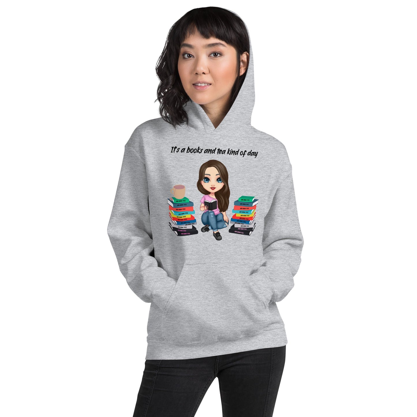 Personalized Books & Tea Hoodie -= - Kindle Crack