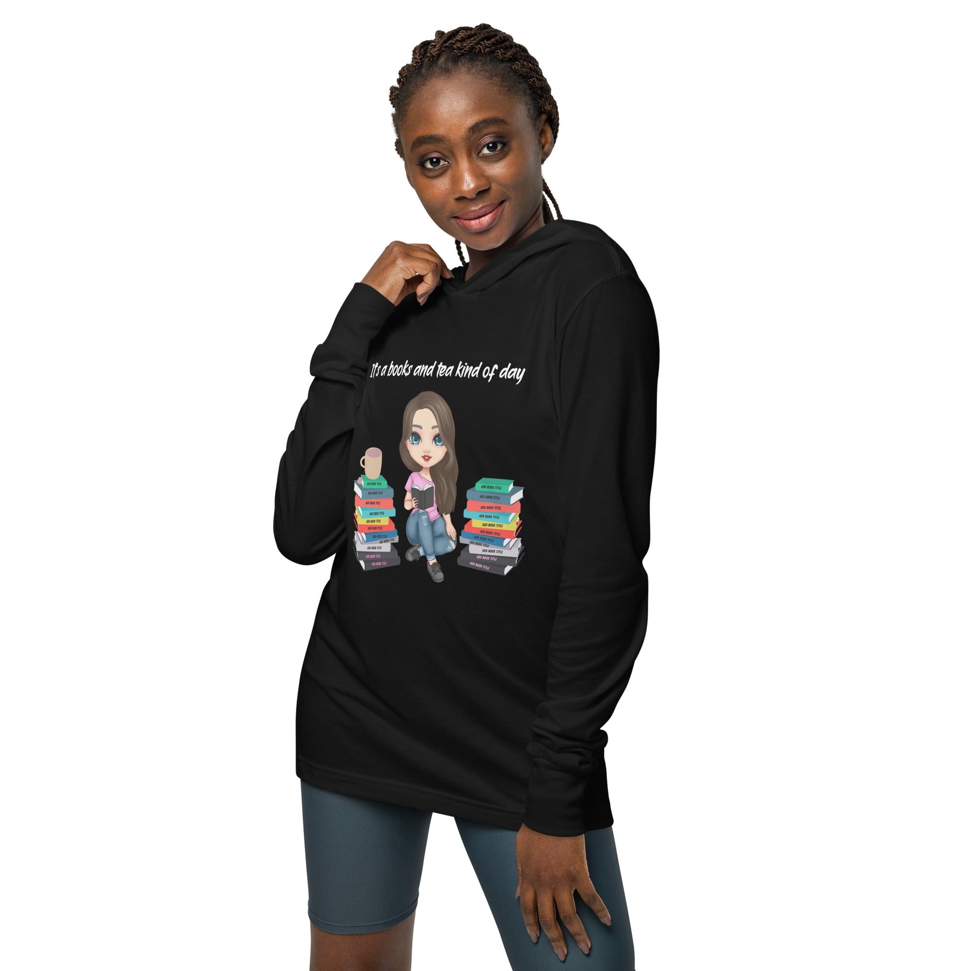 Personalized Books & Tea Long Sleeve T-Shirt Hoodie* - Kindle Crack