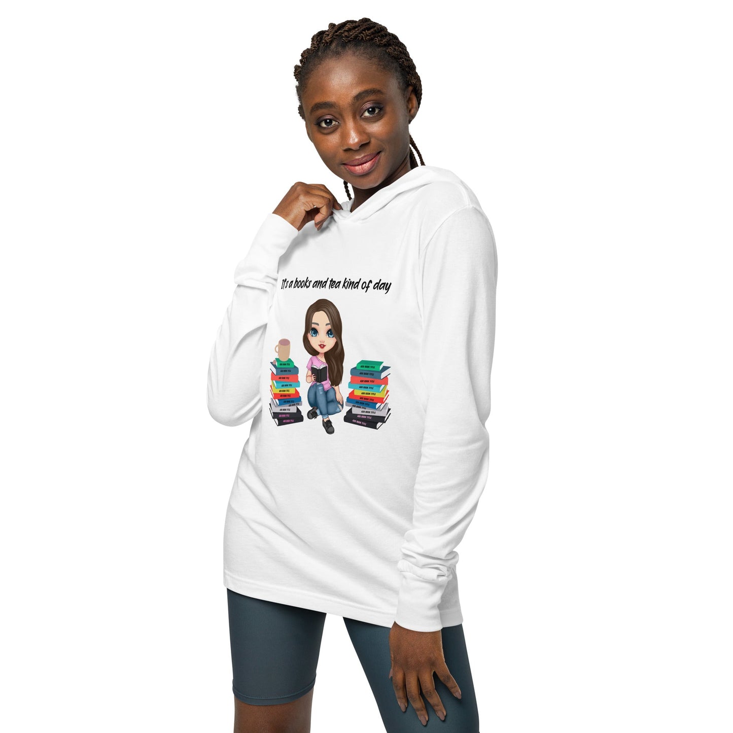 Personalized Books & Tea Long Sleeve T-Shirt Hoodie* - Kindle Crack