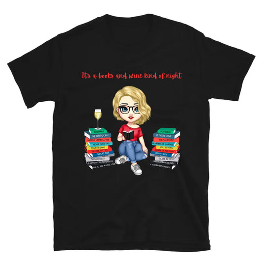 Personalized Books & Wine T-Shirt - Kindle Crack
