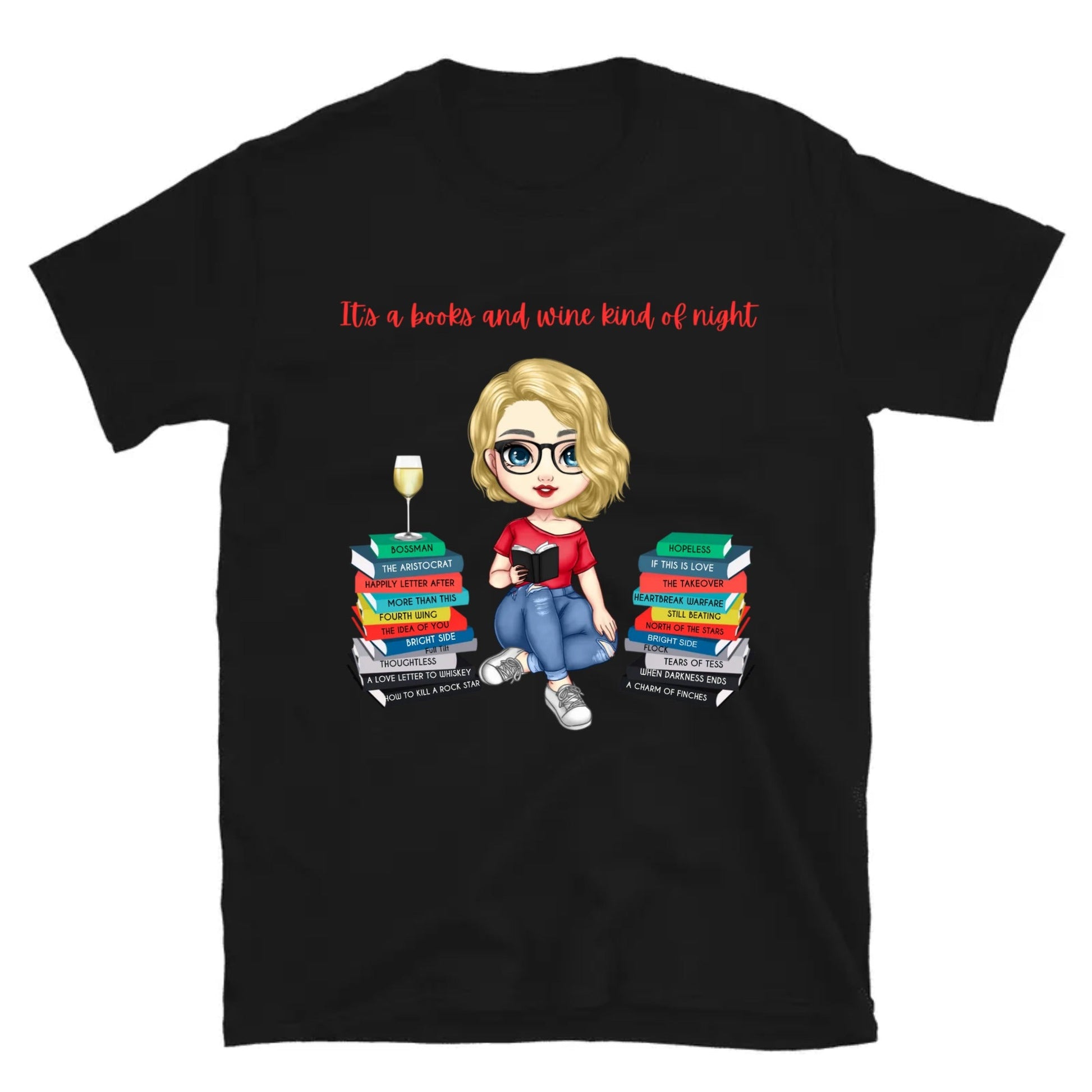 Personalized Books & Wine T-Shirt - Kindle Crack