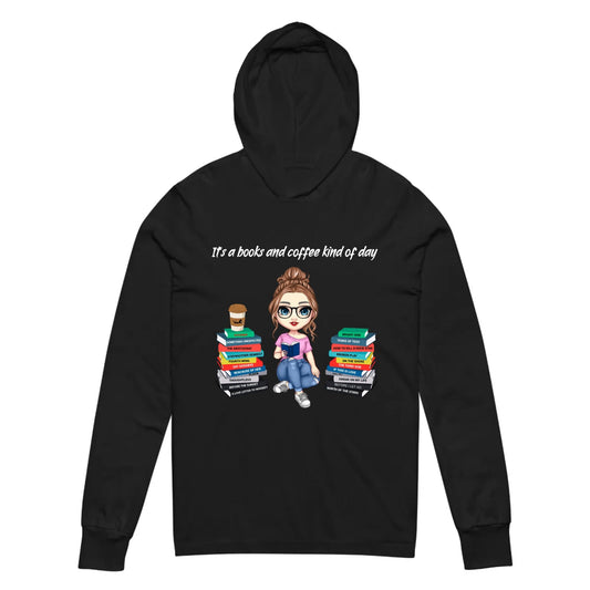 Personalized Long Sleeve T-Shirt Hoodie Books & Coffee NEW - Kindle Crack