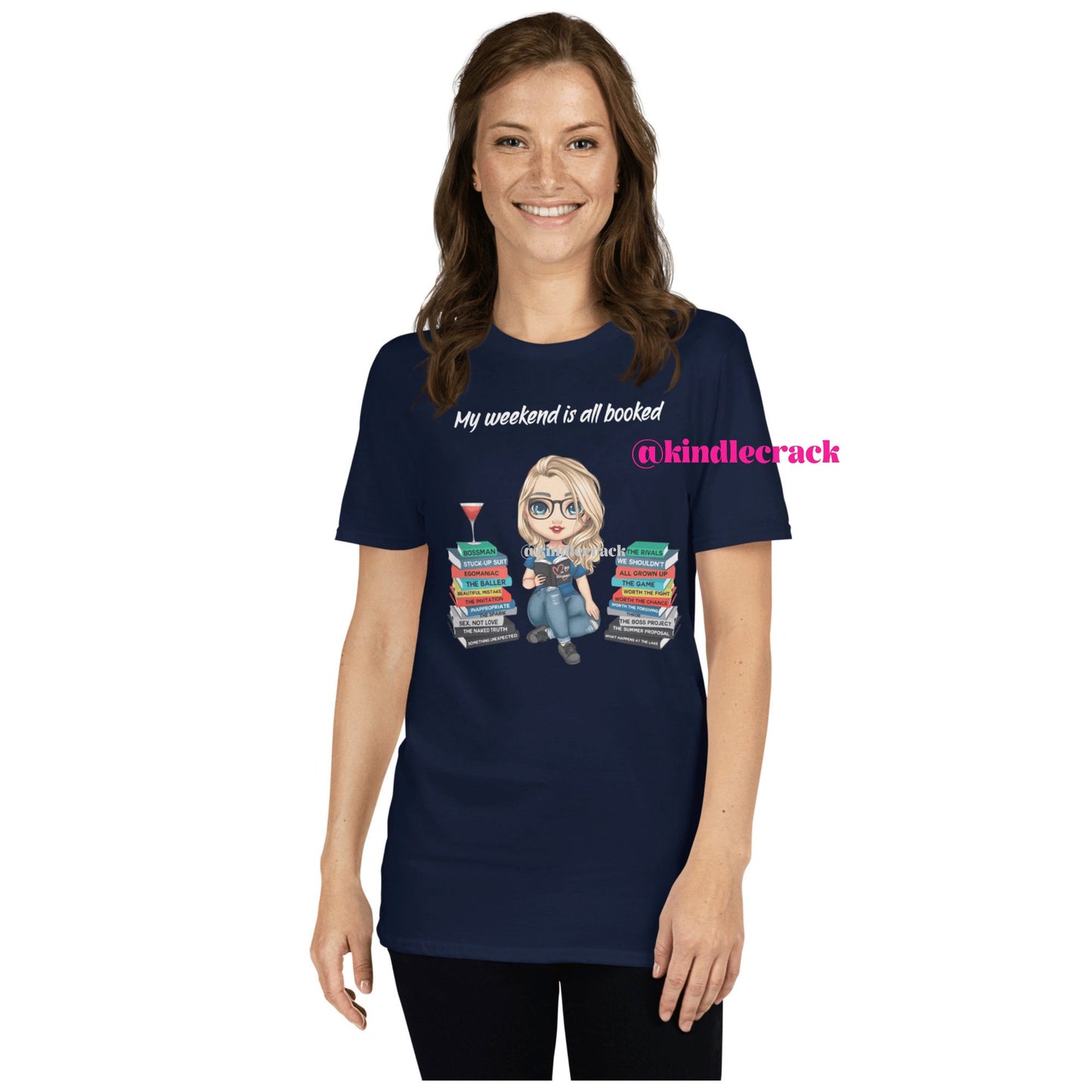 Personalized Vi Keeland Book Stacks T-Shirt - Kindle Crack