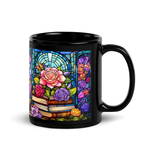 Stained Glass Books and Flowers Mug - Kindle Crack