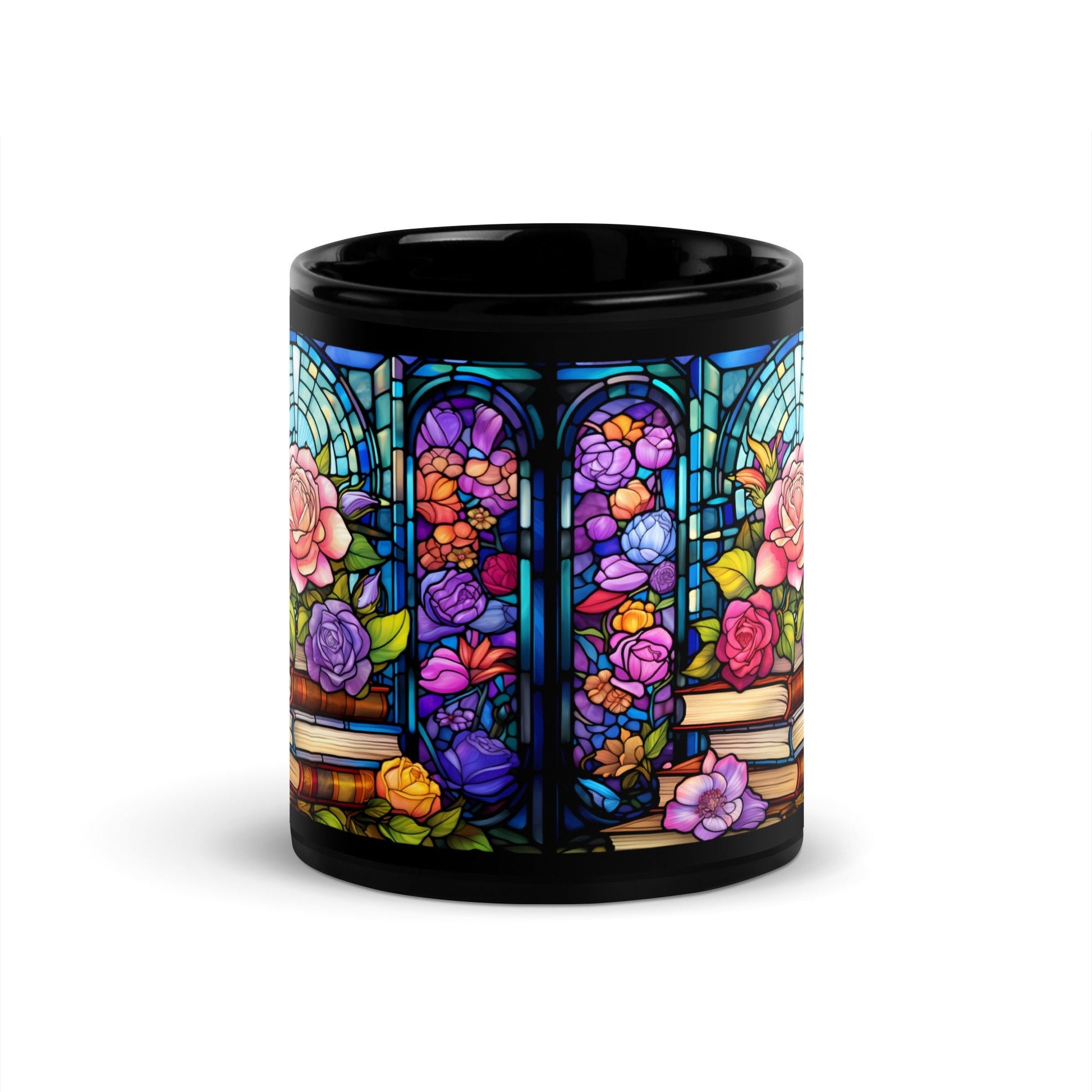 Stained Glass Books and Flowers Mug - Kindle Crack